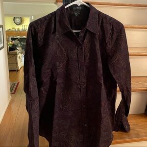 Lauren Ralph Lauren Maroon Women’s Paisley Blouse. Size M.